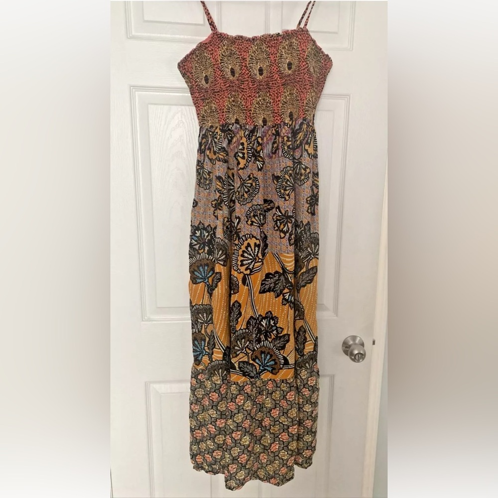 Anthropologie Jamila Smocked Maxi Print Dress ~ Size M - Picture 4 of 12